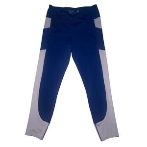 RSQ Womens XXL Navy Blue Lavender Colorblock High Waist Active Leggings Pockets